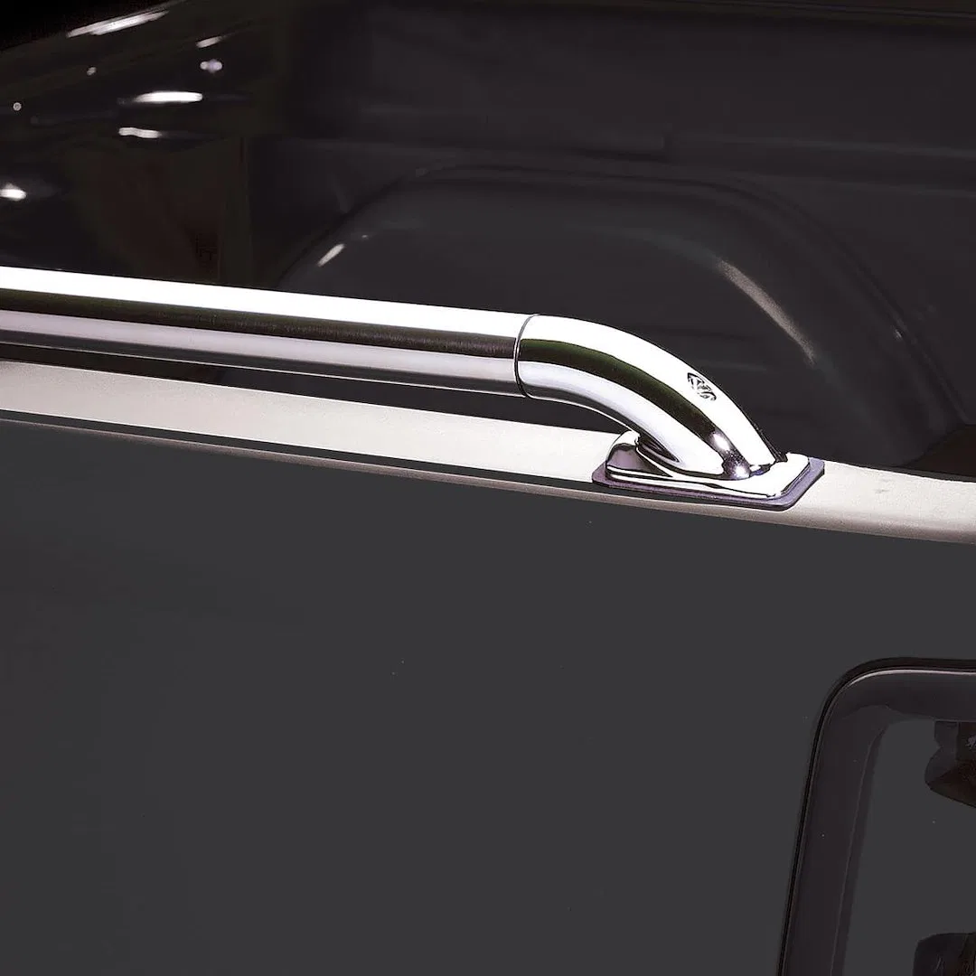 59865 – PUTCO Bed Side Rail, Stake Pocket Mount Polished Stainless Steel Without Tie Downs Not Compatible With Tool B...